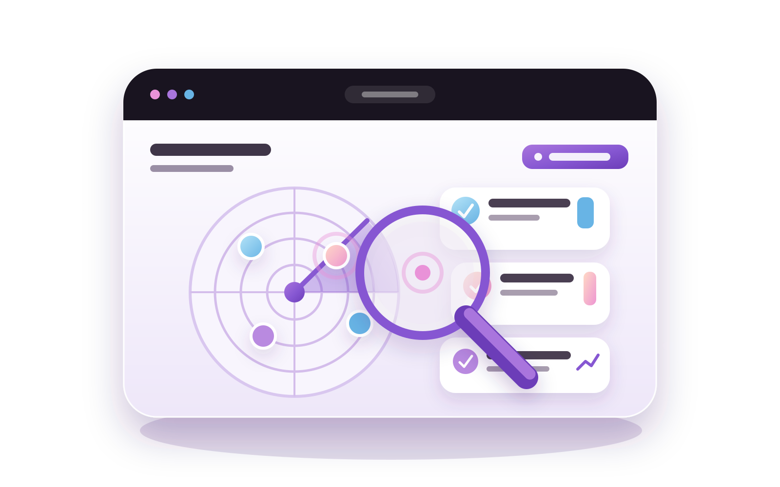 An illustrated competitive intelligence view connecting market signals and evidence